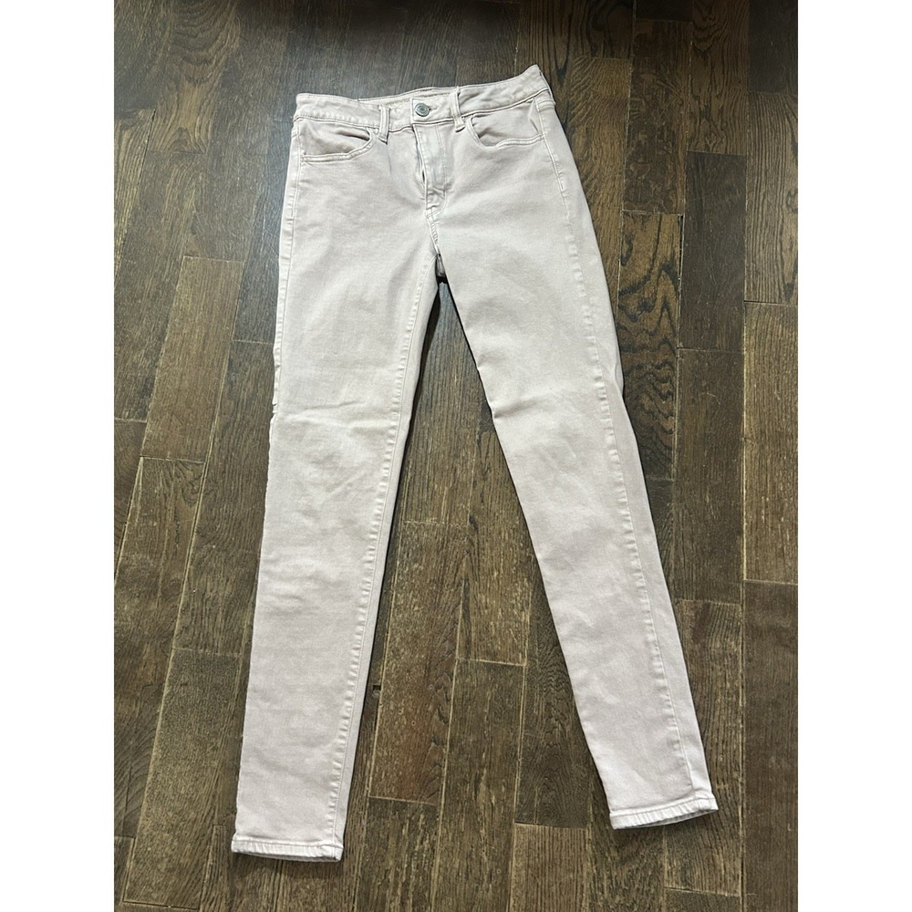 American Eagle Outfitters Womens Denim Jeans Light Wash Pink 6 Highrise Jeggings